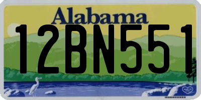 AL license plate 12BN551