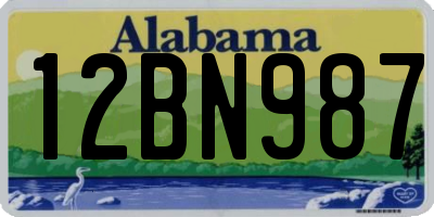 AL license plate 12BN987