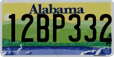 AL license plate 12BP332