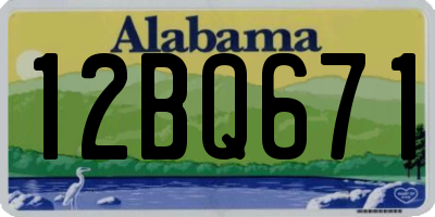AL license plate 12BQ671