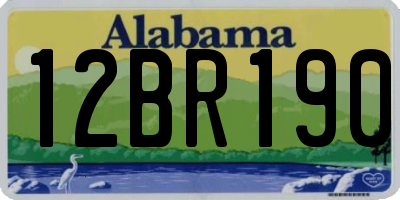 AL license plate 12BR190