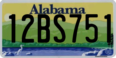 AL license plate 12BS751
