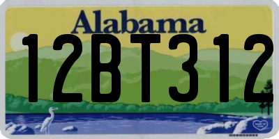 AL license plate 12BT312