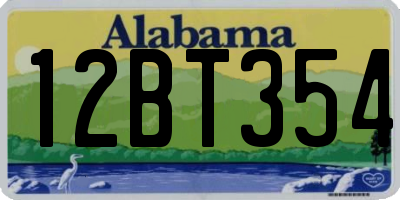 AL license plate 12BT354
