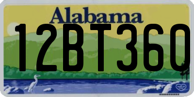 AL license plate 12BT360