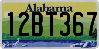 AL license plate 12BT367