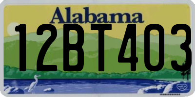 AL license plate 12BT403