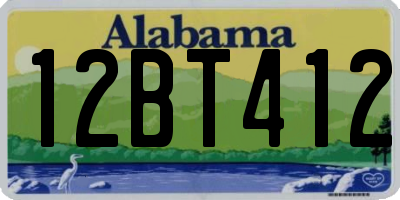AL license plate 12BT412