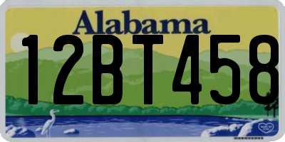 AL license plate 12BT458