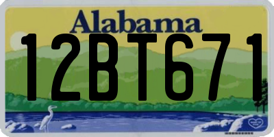 AL license plate 12BT671