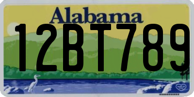 AL license plate 12BT789