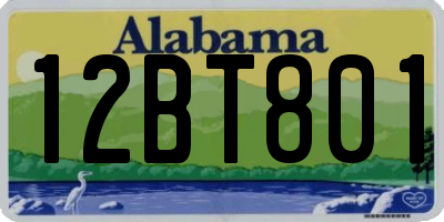 AL license plate 12BT801