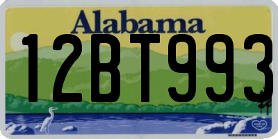 AL license plate 12BT993