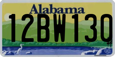 AL license plate 12BW130