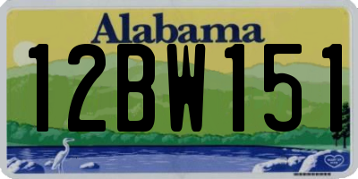 AL license plate 12BW151