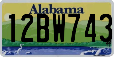 AL license plate 12BW743
