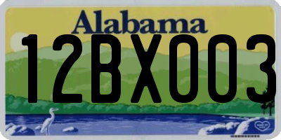 AL license plate 12BX003