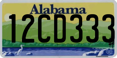 AL license plate 12CD333