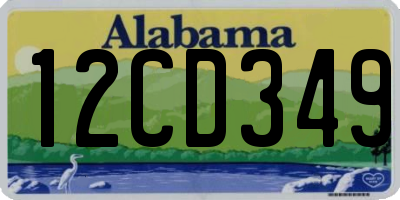 AL license plate 12CD349