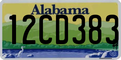 AL license plate 12CD383