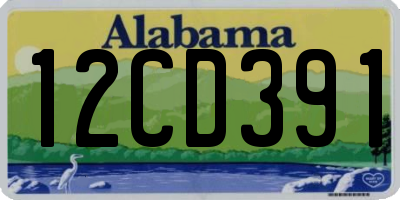AL license plate 12CD391