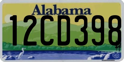 AL license plate 12CD398