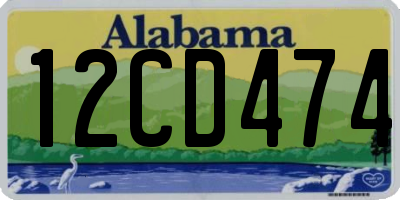 AL license plate 12CD474
