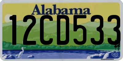 AL license plate 12CD533
