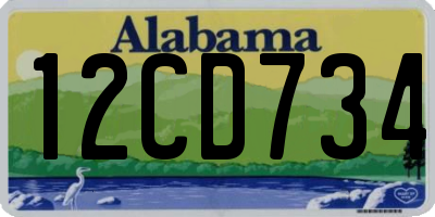 AL license plate 12CD734