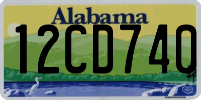 AL license plate 12CD740