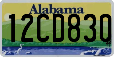 AL license plate 12CD830