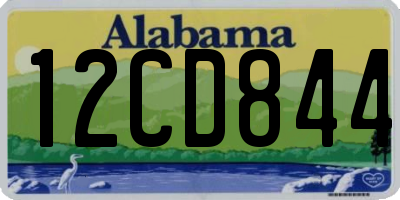 AL license plate 12CD844