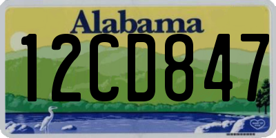 AL license plate 12CD847