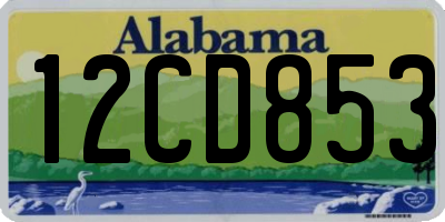 AL license plate 12CD853