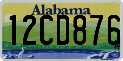 AL license plate 12CD876