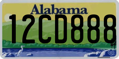 AL license plate 12CD888