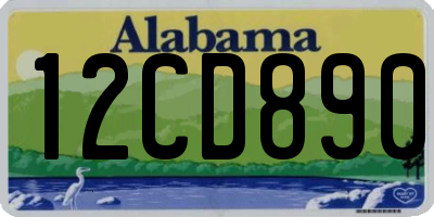 AL license plate 12CD890