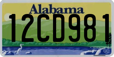 AL license plate 12CD981