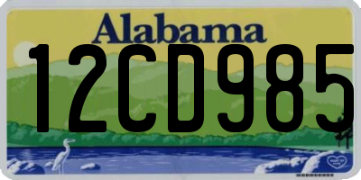 AL license plate 12CD985