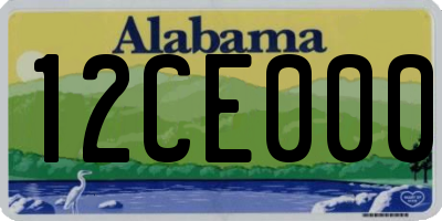 AL license plate 12CE000