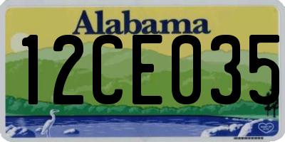 AL license plate 12CE035