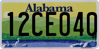 AL license plate 12CE040