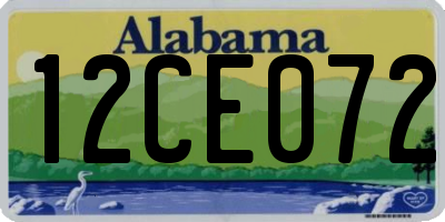 AL license plate 12CE072