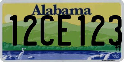 AL license plate 12CE123
