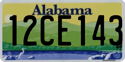 AL license plate 12CE143