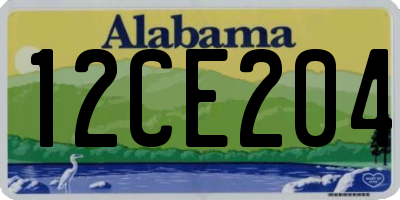AL license plate 12CE204