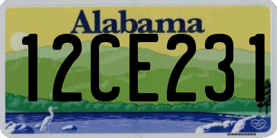 AL license plate 12CE231