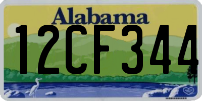 AL license plate 12CF344
