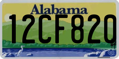 AL license plate 12CF820