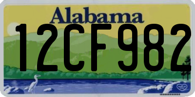 AL license plate 12CF982